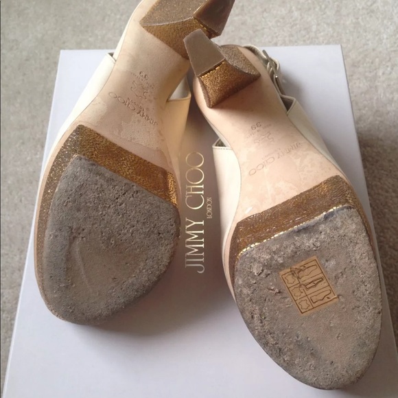 Jimmy Choo Cream Gold Platform Slingback Size39 - Picture 7 of 7
